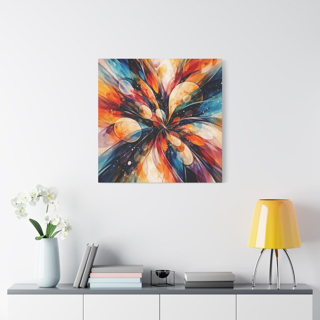 Colorful Abstract Wall Art Canvas – Modern Vibrant Home Decor Painting - Matte Canvas Stretched, 1.25"
