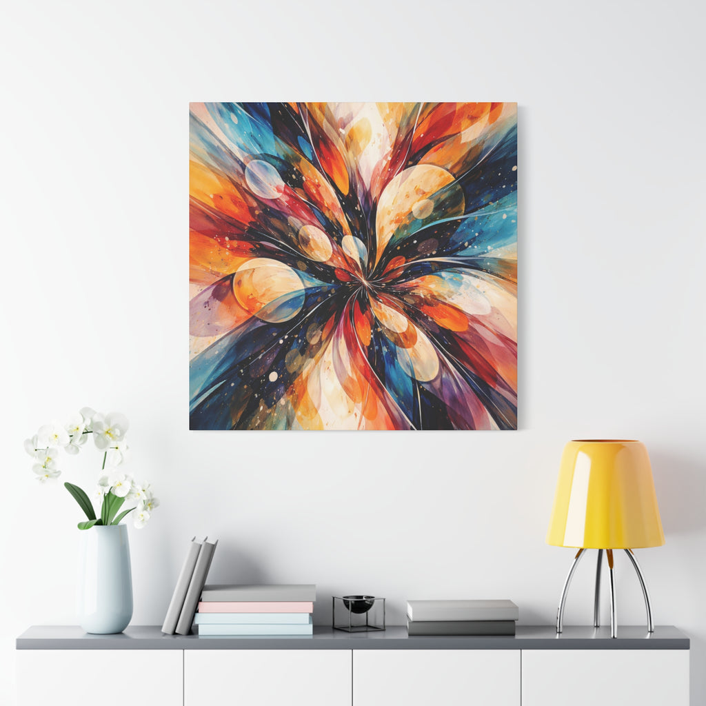 Colorful Abstract Wall Art Canvas – Modern Vibrant Home Decor Painting - Matte Canvas Stretched, 1.25"