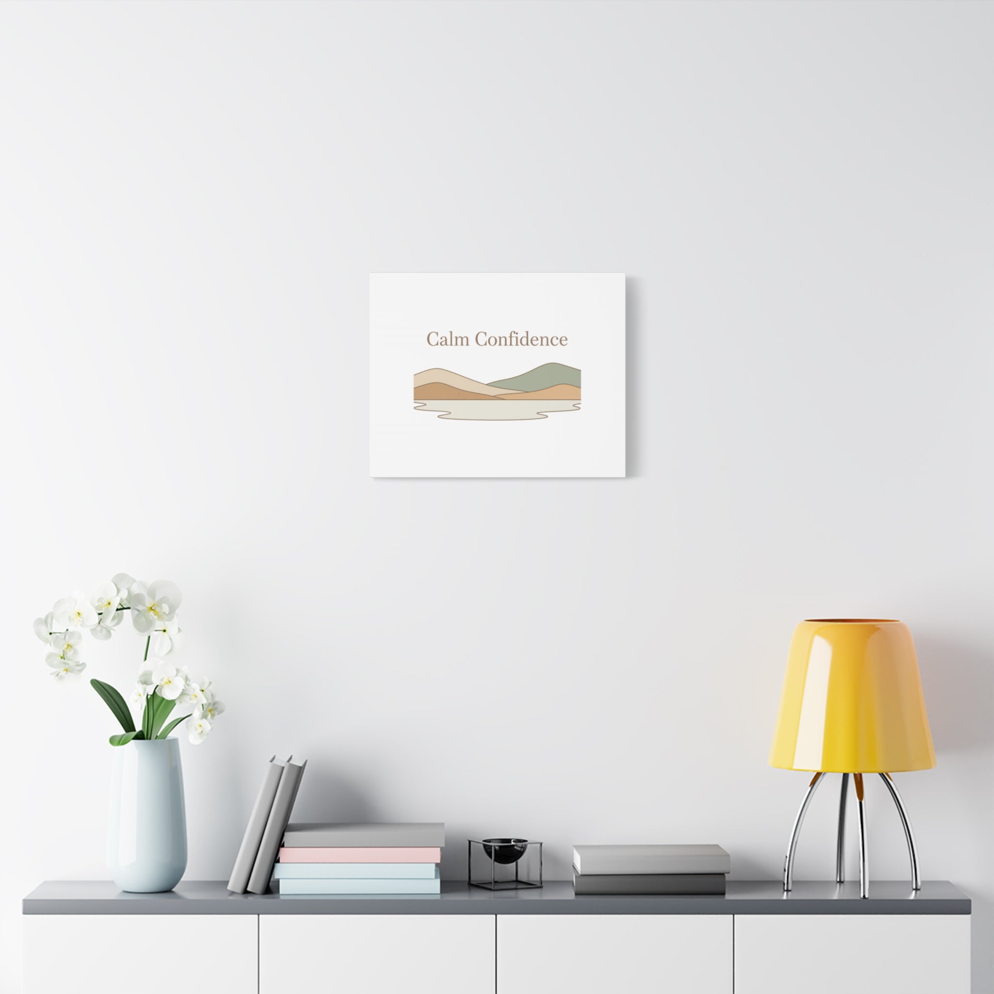 Calm Confidence minimalist landscape Canvas | quiet luxury, neutral minimalist