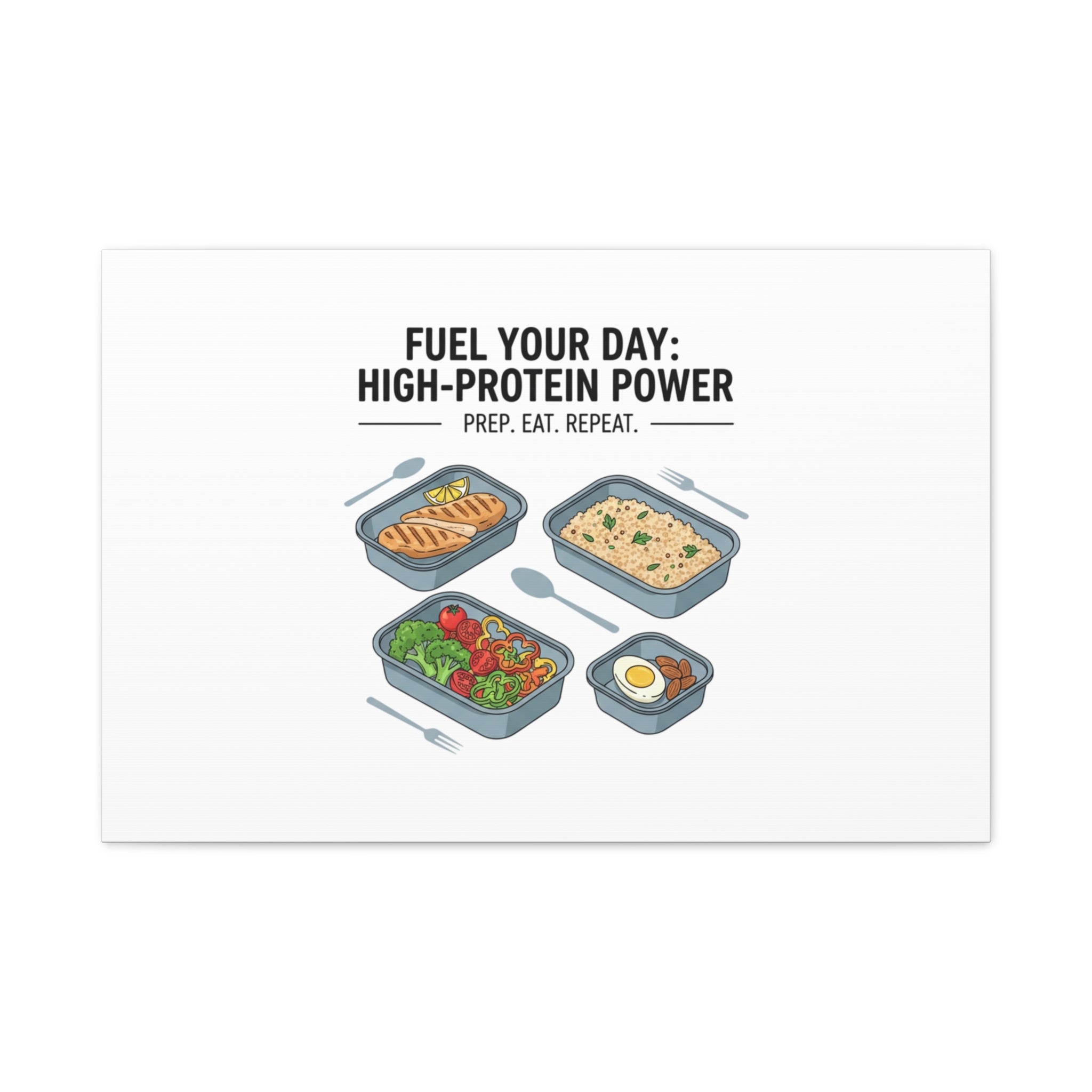 High-Protein Meal Prep Canvas | Fitness Food, Macro Icons