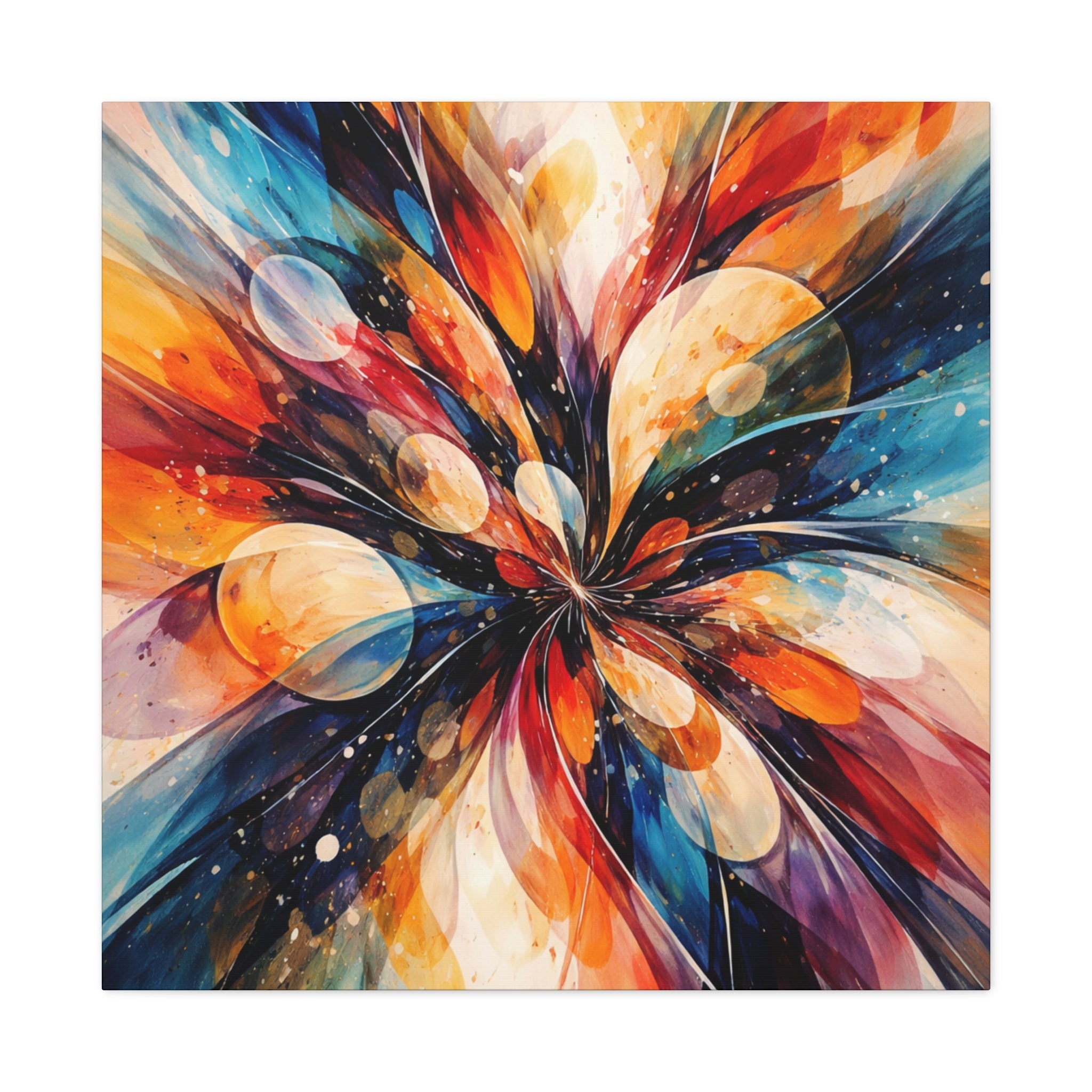 Colorful Abstract Wall Art Canvas – Modern Vibrant Home Decor Painting - Matte Canvas Stretched, 1.25"