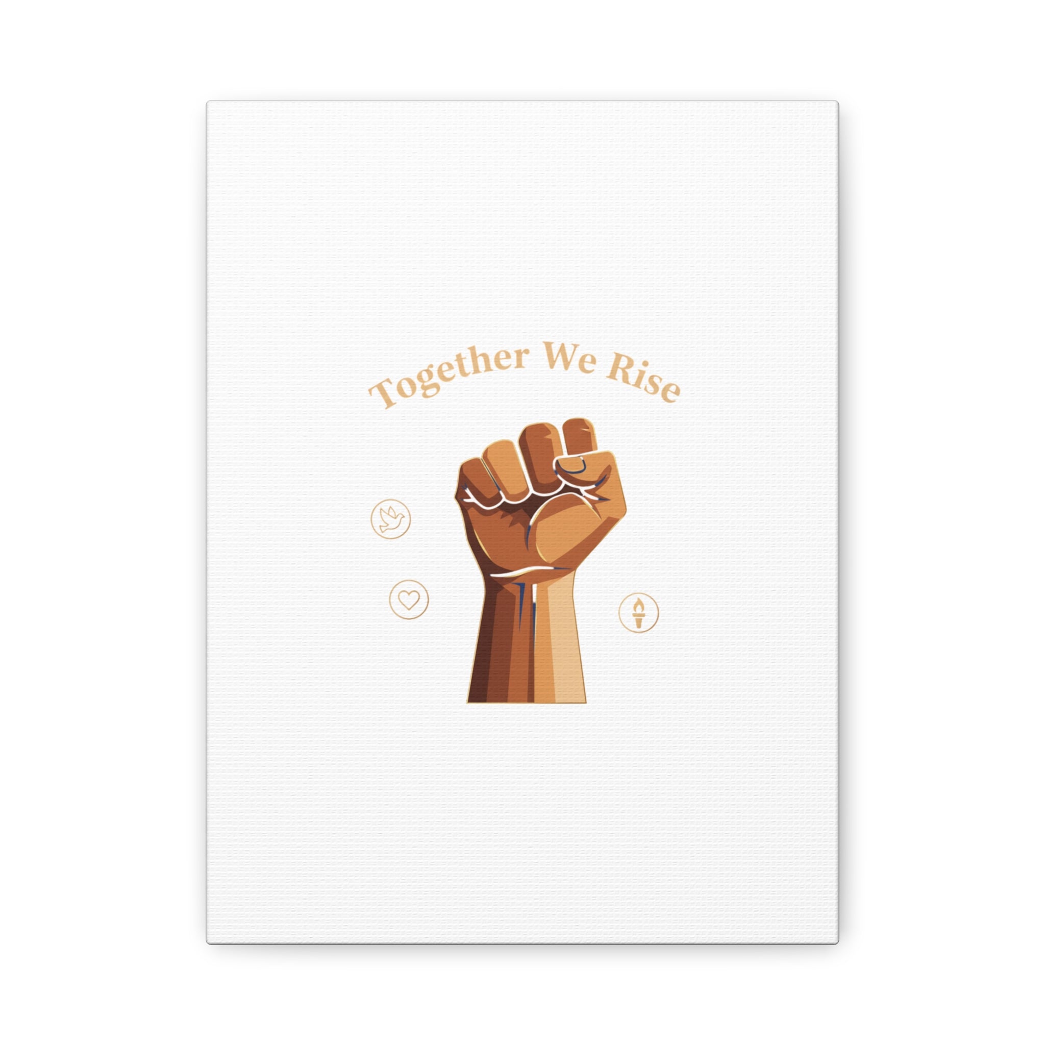 Together We Rise Wall Art – Unity Fist Illustration Social Justice Canvas Print - Matte Canvas, Stretche