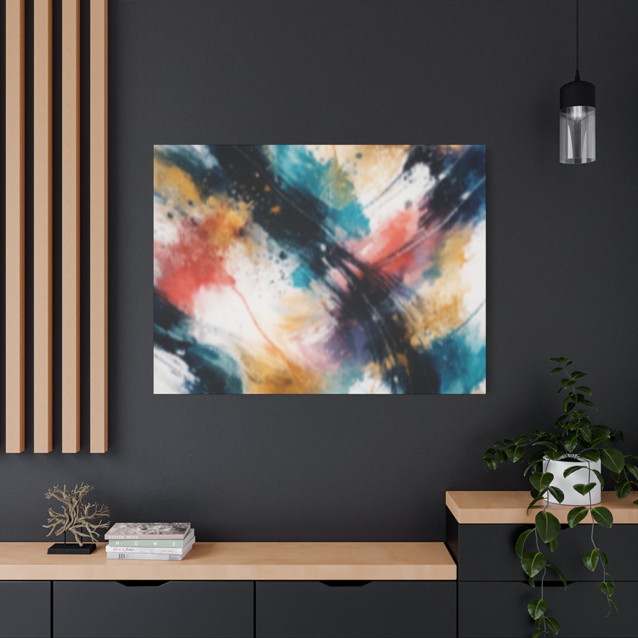 Abstract Color Splash Matte Canvas Print - Vibrant Modern Wall Art - Bedroom decor canvas