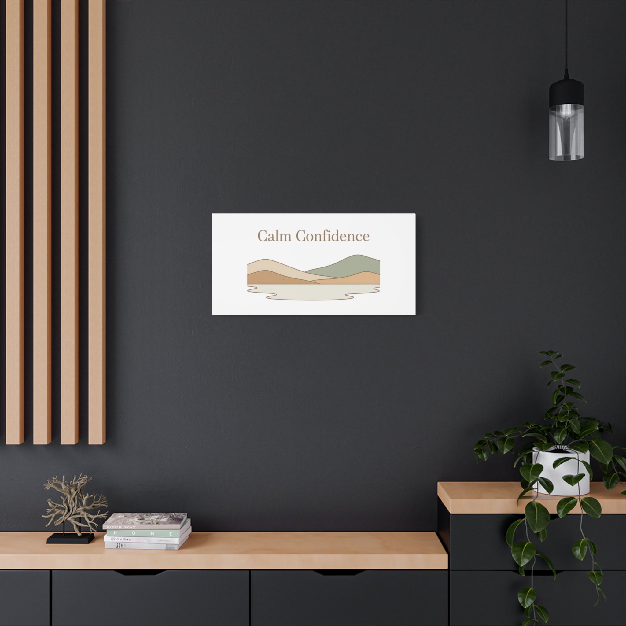 Calm Confidence minimalist landscape Canvas | quiet luxury, neutral minimalist