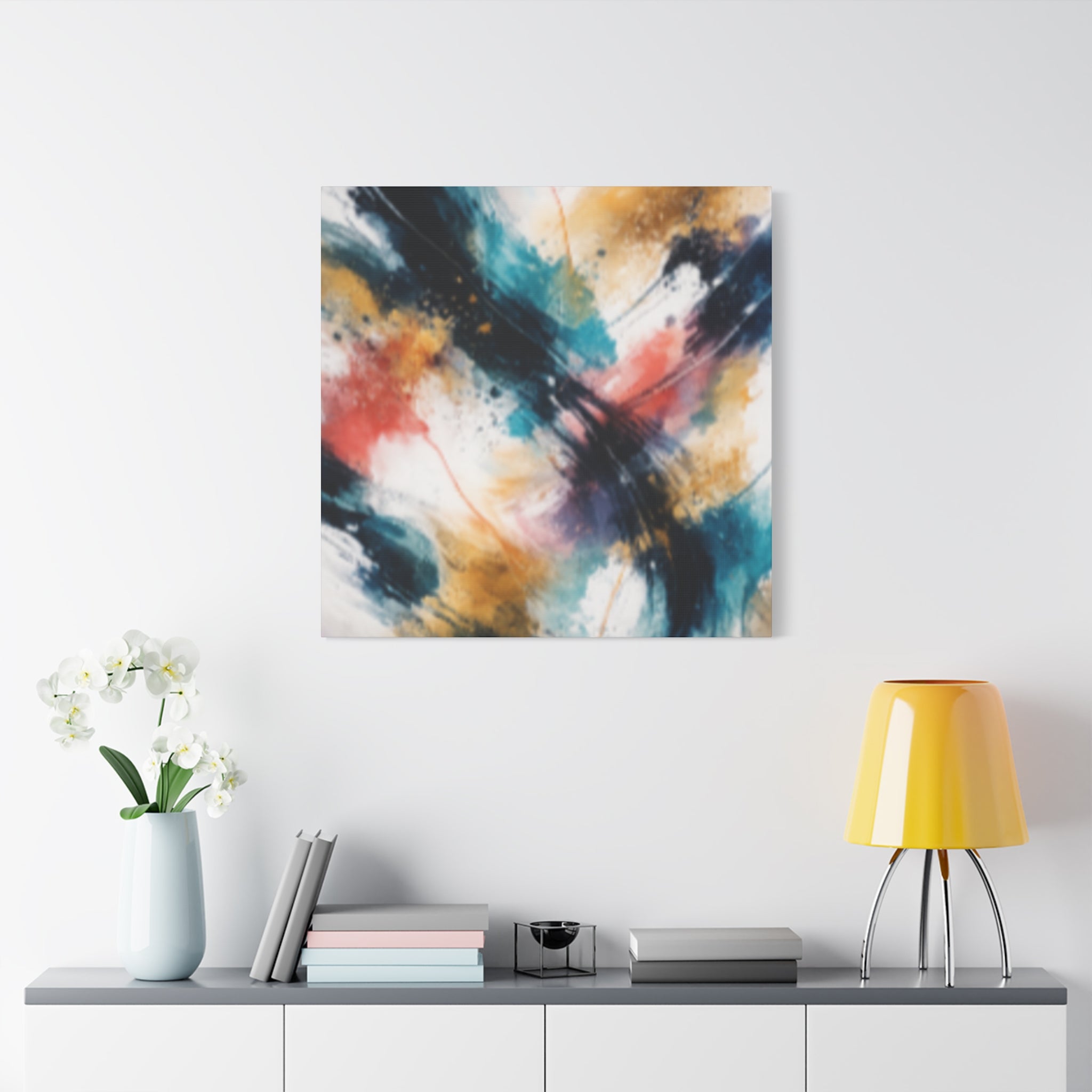Abstract Color Splash Matte Canvas Print - Vibrant Modern Wall Art - Bedroom decor canvas