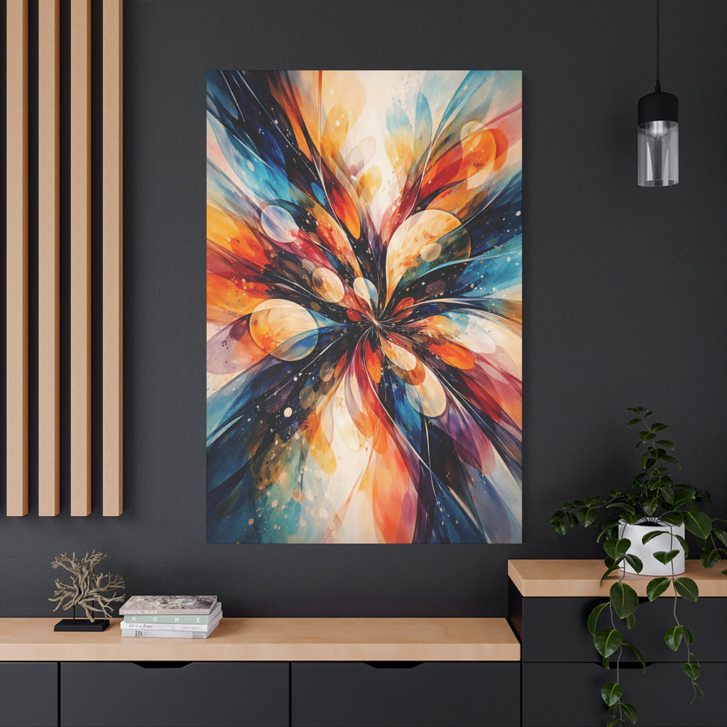 Colorful Abstract Wall Art Canvas – Modern Vibrant Home Decor Painting - Matte Canvas Stretched, 1.25"