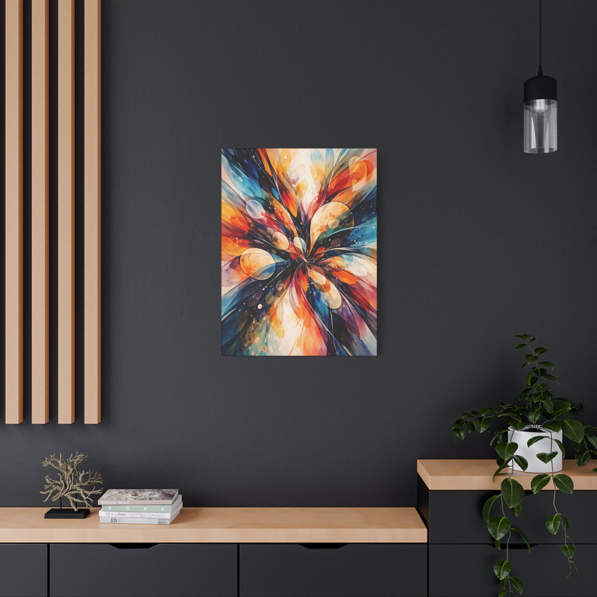 Colorful Abstract Wall Art Canvas – Modern Vibrant Home Decor Painting - Matte Canvas Stretched, 1.25"