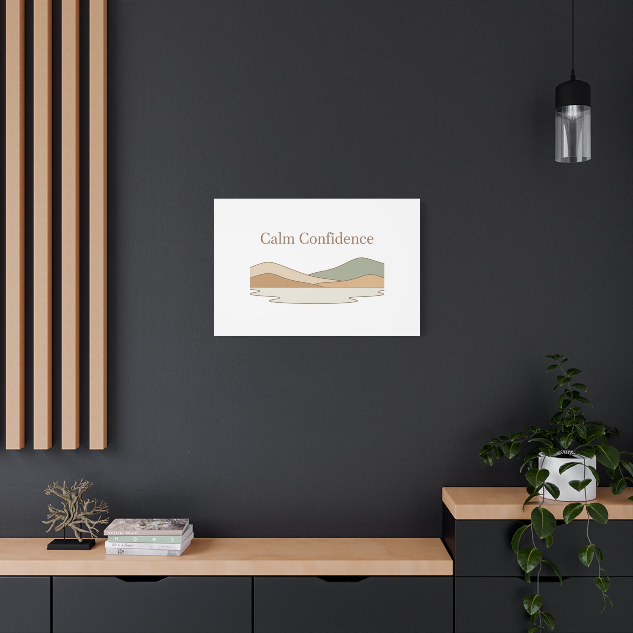 Calm Confidence minimalist landscape Canvas | quiet luxury, neutral minimalist