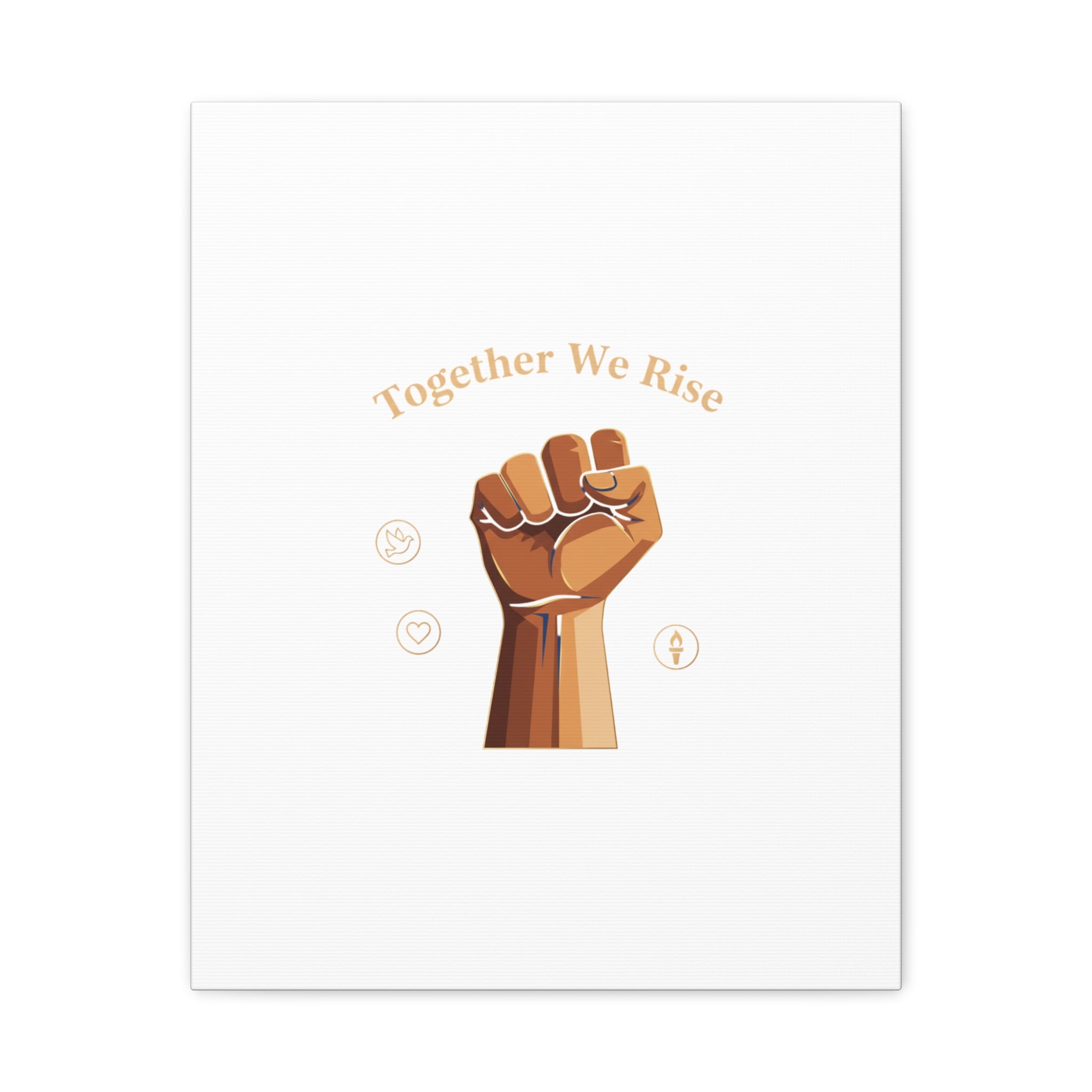 Together We Rise Wall Art – Unity Fist Illustration Social Justice Canvas Print - Matte Canvas, Stretche