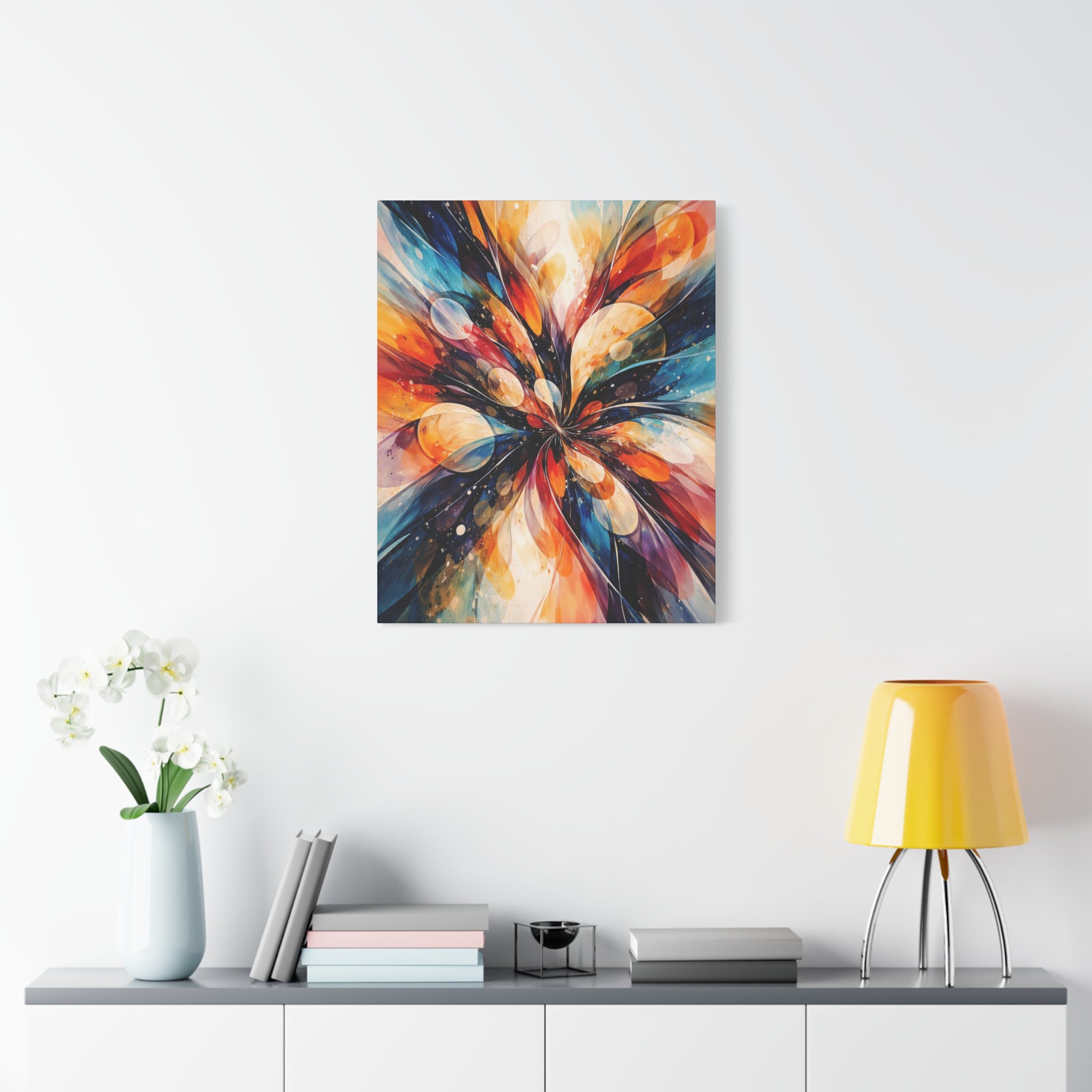 Colorful Abstract Wall Art Canvas – Modern Vibrant Home Decor Painting - Matte Canvas Stretched, 1.25"
